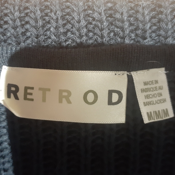 Retrod Women's Knit Sweater Vest Navy Blue Size Medium - Picture 4 of 5